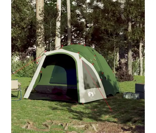 Kempinga Telts 3 Personām, Kupola Forma, Zaļa Vidaxl
