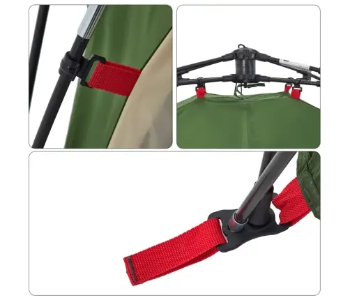 Kempinga Telts 3 Personām, Kupola Forma, Zaļa Vidaxl