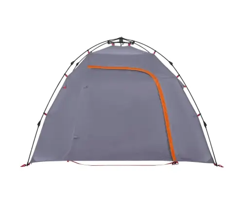 Kempinga Telts 3 Personām, Kupola Forma, Pelēka, Oranža Vidaxl