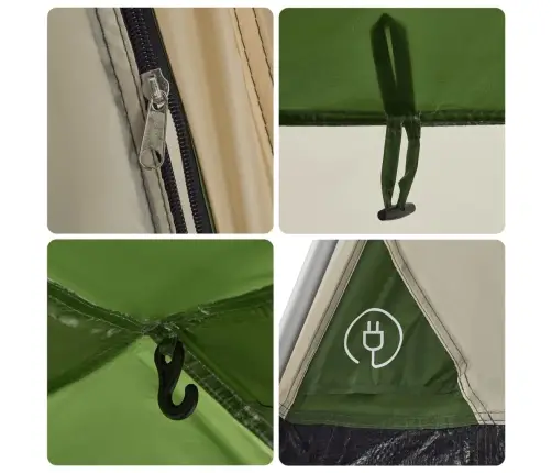 Matkatelk 4 Inimesele, Kuppel, Roheline, Kiirvabastus