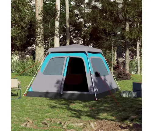 Kempinga Telts 4 Personām, Kupola Forma, Zils Vidaxl