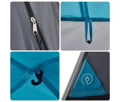 Kempinga Telts 4 Personām, Kupola Forma, Zils Vidaxl