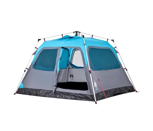 Kempinga Telts 4 Personām, Kupola Forma, Zils Vidaxl