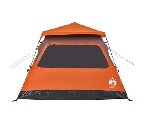 Kempinga Telts 4 Personām, Kupola Forma, Pelēka, Oranža Vidaxl