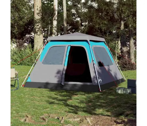 Ģimenes Kempinga Telts 6 Personām, Kupola Forma, Zila Vidaxl
