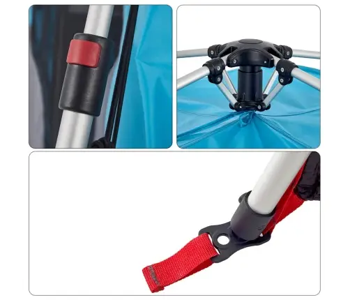 Ģimenes Kempinga Telts 6 Personām, Kupola Forma, Zila Vidaxl