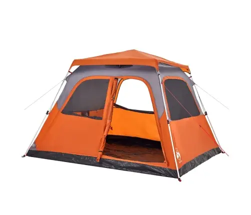Ģimenes Kempinga Telts 6 Personām, Kupola Forma, Pelēka, Oranža Vidaxl