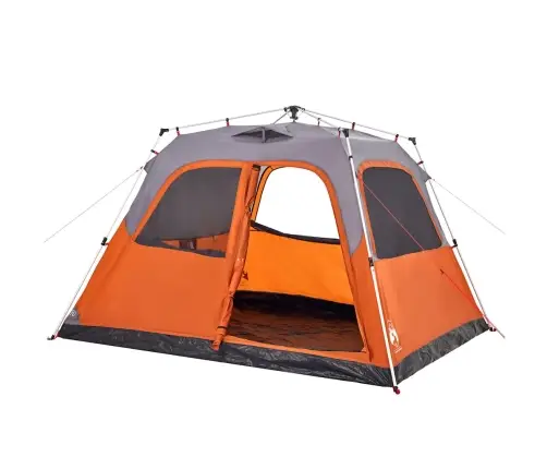 Ģimenes Kempinga Telts 6 Personām, Kupola Forma, Pelēka, Oranža Vidaxl