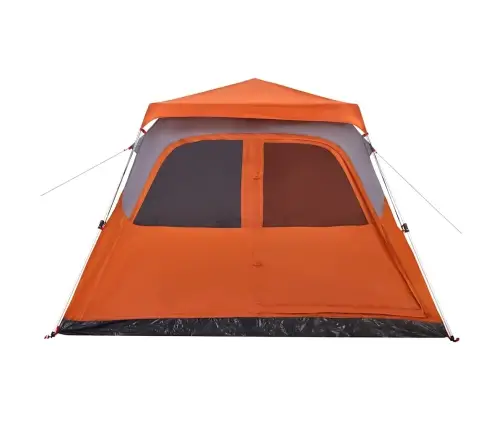 Ģimenes Kempinga Telts 6 Personām, Kupola Forma, Pelēka, Oranža Vidaxl