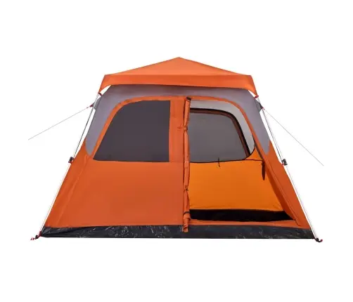 Ģimenes Kempinga Telts 6 Personām, Kupola Forma, Pelēka, Oranža Vidaxl