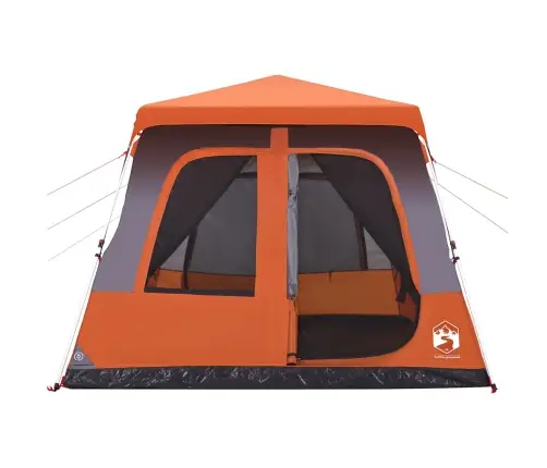 Ģimenes Kempinga Telts 8 Personām, Kupola Forma, Pelēka, Oranža Vidaxl