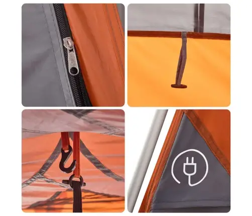 Šeimos Palapinė, Pilka Ir Oranžinė, 10 Vietų, Kupolinė