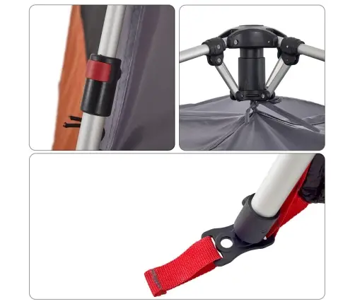 Šeimos Palapinė, Pilka Ir Oranžinė, 10 Vietų, Kupolinė