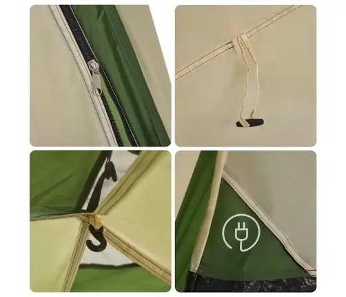 Kempinga Telts 4 Personām, Kupola Forma, Zaļa Vidaxl