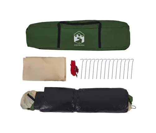 Kempinga Telts 4 Personām, Kupola Forma, Zaļa Vidaxl