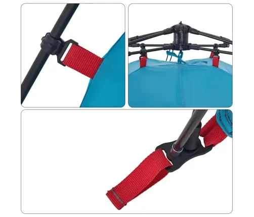 Kempinga Telts 4 Personām, Kupola Forma, Zils Vidaxl