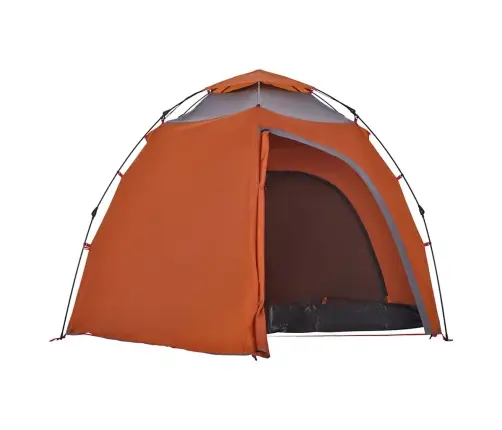 Kempinga Telts 4 Personām, Kupola Forma, Pelēka, Oranža Vidaxl