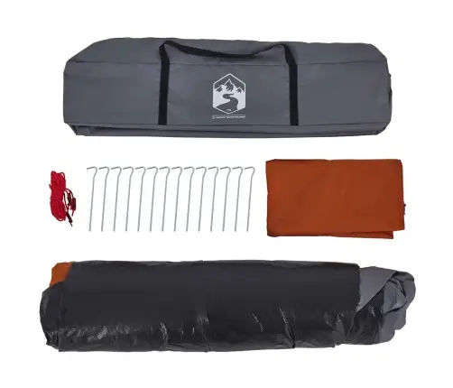 Kempinga Telts 4 Personām, Kupola Forma, Pelēka, Oranža Vidaxl