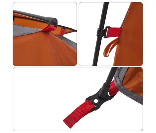 Kempinga Telts 4 Personām, Kupola Forma, Pelēka, Oranža Vidaxl