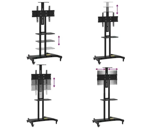Tv Stovas Ant Ratukų 32-70 Colių Ekranui, 600X400Mm, 60Kg