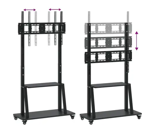 Tv Statīvs Uz Riteņiem, 32-90 Collu Ekrānam, 800X600 Mm, 100 Kg Vidaxl