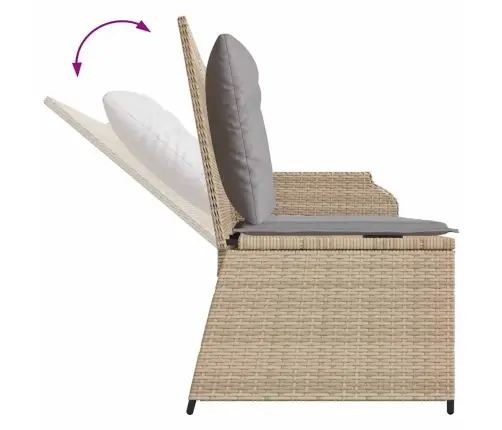 Atgāžams Dārza Krēsls Ar Matračiem, Bēša Pe Rotangpalma Vidaxl