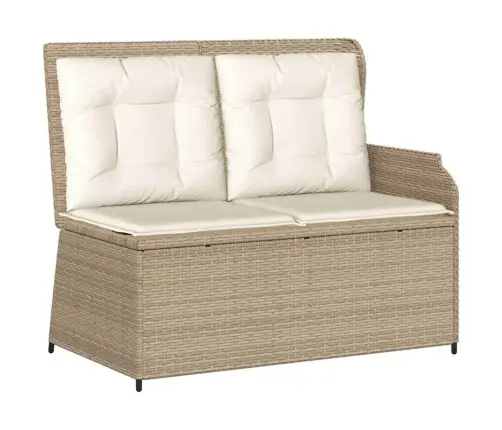 Atlošiamas Sodo Suoliukas Su Pagalvėlėmis, Smėlio, Poliratanas