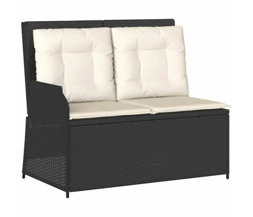 Atgāžams Dārza Krēsls Ar Matračiem, Melna Pe Rotangpalma Vidaxl