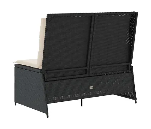 Atgāžams Dārza Krēsls Ar Matračiem, Melna Pe Rotangpalma Vidaxl