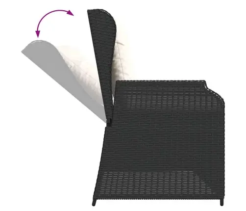 Atgāžams Dārza Krēsls Ar Matračiem, Melna Pe Rotangpalma Vidaxl