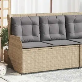 Atgāžams Dārza Krēsls Ar Matračiem, Bēša Pe Rotangpalma Vidaxl