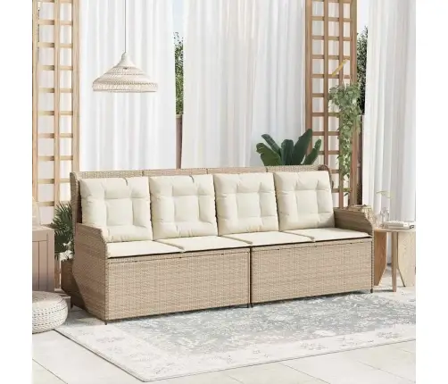 Atlošiamas Sodo Suoliukas Su Pagalvėlėmis, Smėlio, Poliratanas