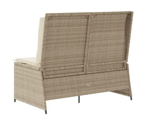 Atlošiamas Sodo Suoliukas Su Pagalvėlėmis, Smėlio, Poliratanas