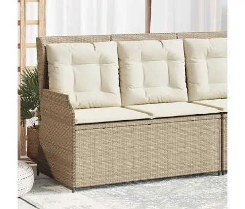 Atlošiamas Sodo Suoliukas Su Pagalvėlėmis, Smėlio, Poliratanas