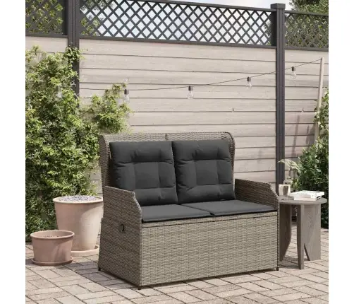 Atgāžams Dārza Krēsls Ar Matračiem, Pelēka Pe Rotangpalma Vidaxl