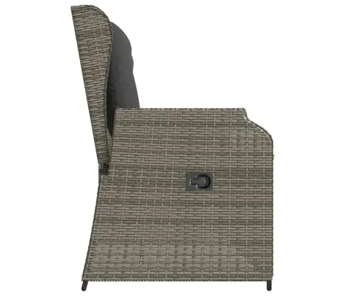 Atgāžams Dārza Krēsls Ar Matračiem, Pelēka Pe Rotangpalma Vidaxl