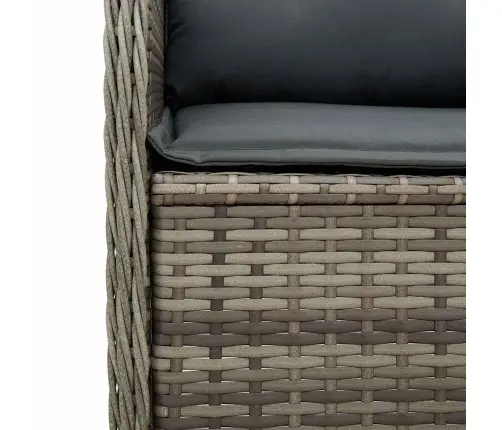 Atgāžams Dārza Krēsls Ar Matračiem, Pelēka Pe Rotangpalma Vidaxl