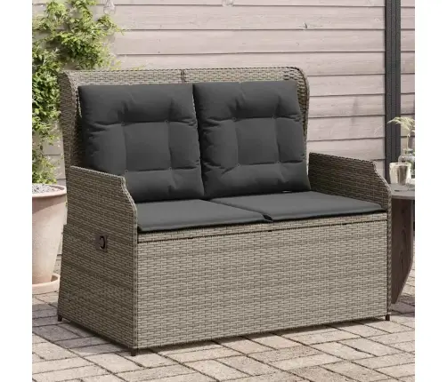 Atgāžams Dārza Krēsls Ar Matračiem, Pelēka Pe Rotangpalma Vidaxl