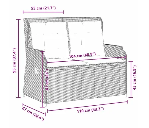 Atgāžams Dārza Krēsls Ar Matračiem, Bēša Pe Rotangpalma Vidaxl