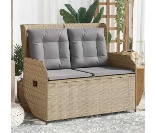 Atgāžams Dārza Krēsls Ar Matračiem, Bēša Pe Rotangpalma Vidaxl