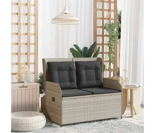 Atgāžams Dārza Krēsls Ar Matračiem, Gaiši Pelēka Pe Rotangpalma Vidaxl