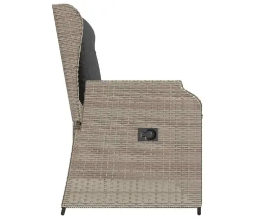 Atgāžams Dārza Krēsls Ar Matračiem, Gaiši Pelēka Pe Rotangpalma Vidaxl