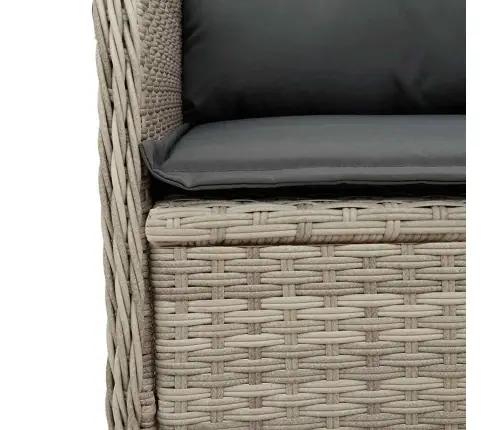 Atgāžams Dārza Krēsls Ar Matračiem, Gaiši Pelēka Pe Rotangpalma Vidaxl