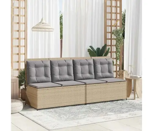 Atlošiamas Sodo Suoliukas Su Pagalvėlėmis, Smėlio, Poliratanas