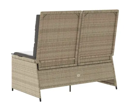 Atlošiamas Sodo Suoliukas Su Pagalvėlėmis, Smėlio, Poliratanas