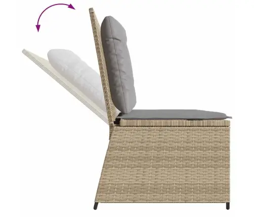 Atlošiamas Sodo Suoliukas Su Pagalvėlėmis, Smėlio, Poliratanas