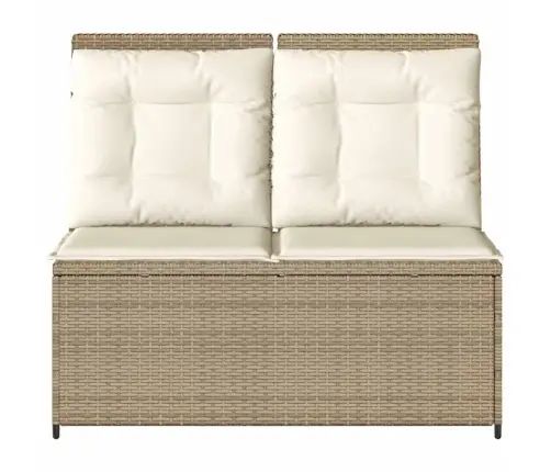 Atlošiamas Sodo Suoliukas Su Pagalvėlėmis, Smėlio, Poliratanas Atlošiamas Sodo Suoliukas Su Pagalvėlėmis, Smėlio, Poliratanas