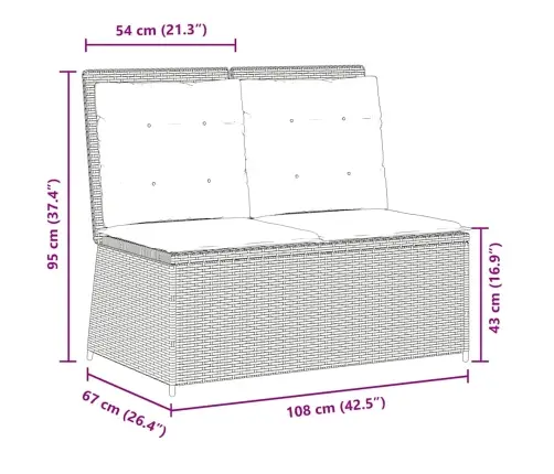 Atlošiamas Sodo Suoliukas Su Pagalvėlėmis, Smėlio, Poliratanas Atlošiamas Sodo Suoliukas Su Pagalvėlėmis, Smėlio, Poliratanas