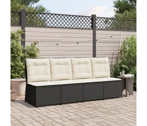 Atgāžams Dārza Dīvāns Ar Spilveniem, Melna Pe Rotangpalma Vidaxl