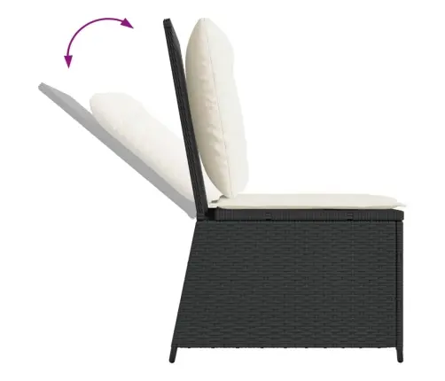 Atgāžams Dārza Dīvāns Ar Spilveniem, Melna Pe Rotangpalma Vidaxl